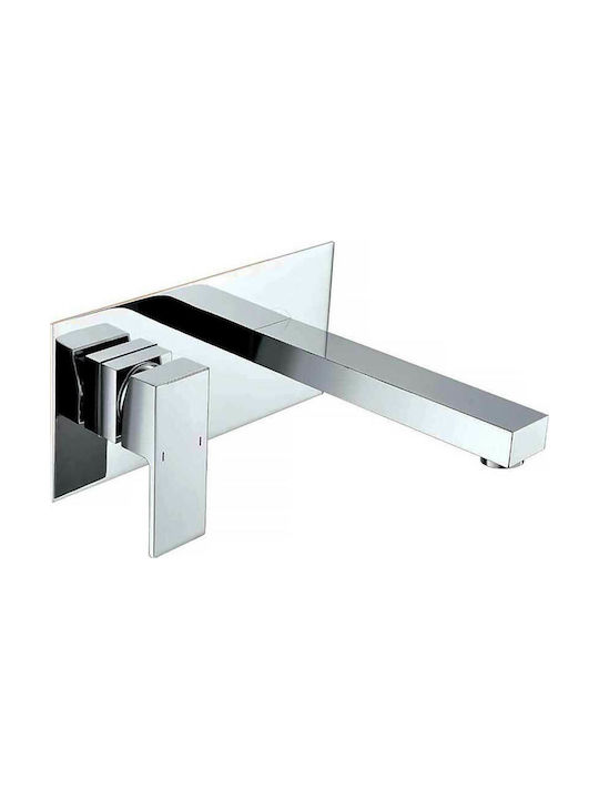 Gloria Ponte Built-In Mixer & Spout Set for Bathroom Sink with 1 Exit Chrome