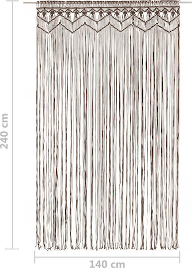 vidaXL Fabric Door Curtain Brown 140x240cm 323982