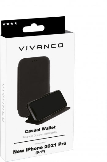 Vivanco Casual Book Δερματίνης Μαύρο (iPhone 13 Pro)