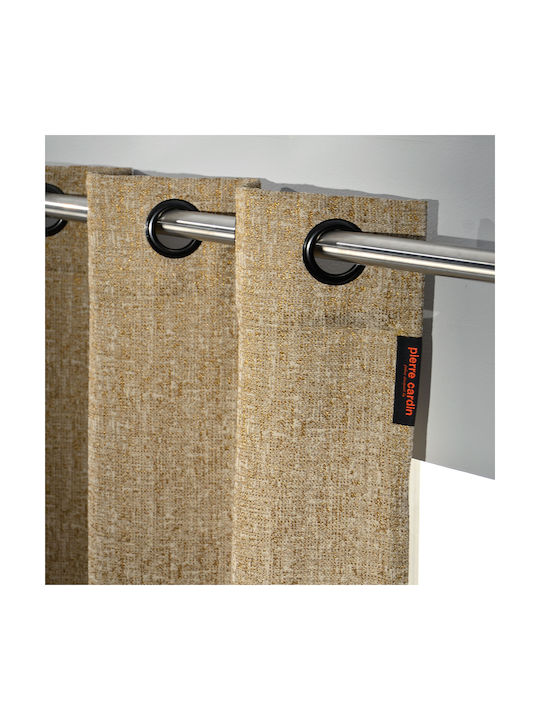 Pierre Cardin Curtain with Grommet Sanzan Brown - Gold 140x270cm