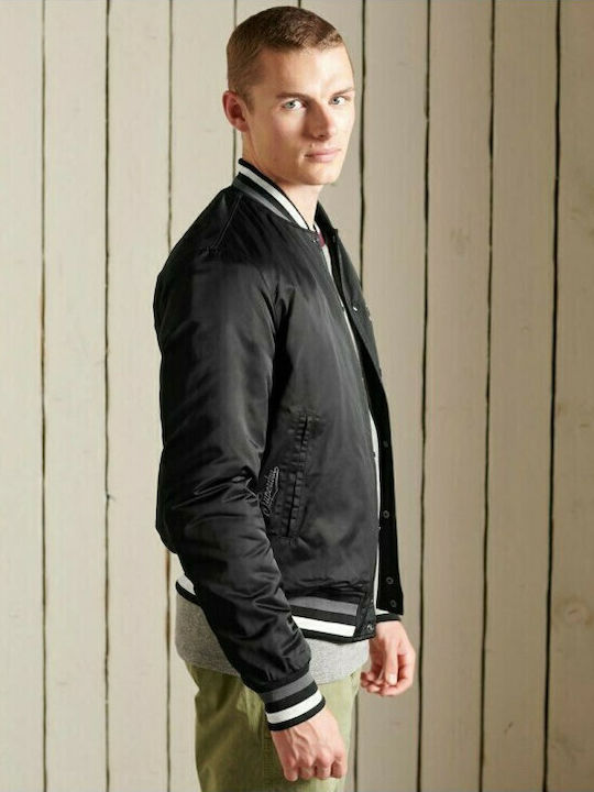 Varsity Bomber Jacket Collegejacke Jacke Schwarz