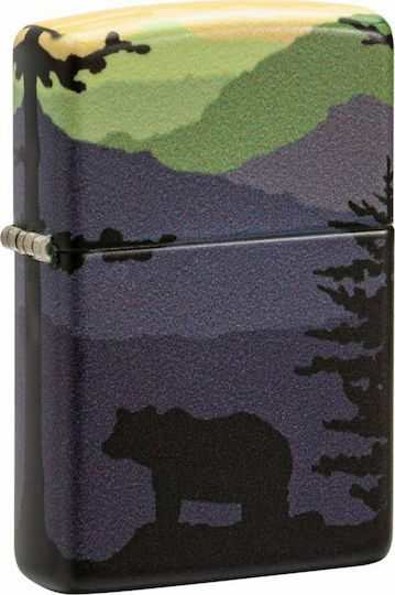 Zippo Bear Landscape Design Brichetă Rezistentă La Vânt Cu Flacără Violetă Culoare