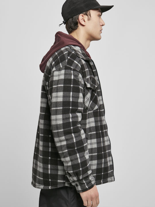 Overshirt Long-sleeved Shirt Checked Black/white