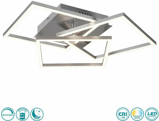 Trio Lighting Mobile Πλαφονιέρα Οροφής 39εκ. Ασημί με Ενσωματωμένο LED και Τηλεχειριστήριο