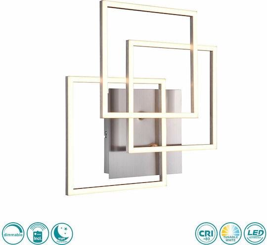 Trio Lighting Mobile Πλαφονιέρα Οροφής 39εκ. Ασημί με Ενσωματωμένο LED και Τηλεχειριστήριο