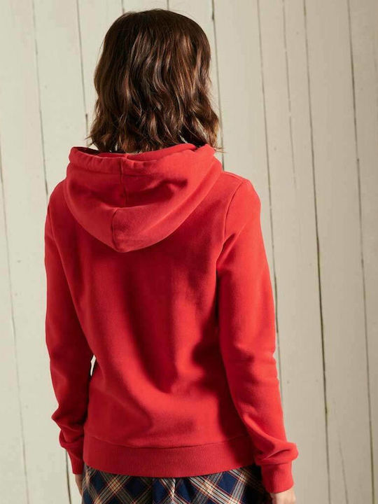 Superdry Script Style College Women's Hooded Sweatshirt Red
