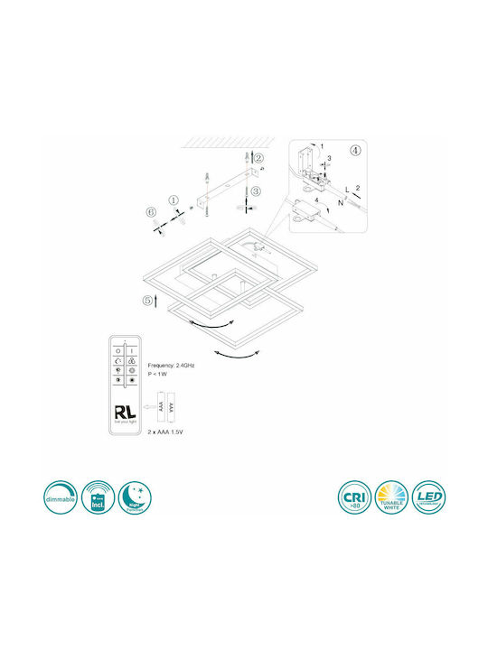 Trio Lighting Mobile Таванно осветление 39бр Бяла с Вграден LED и Дистанционно Управление