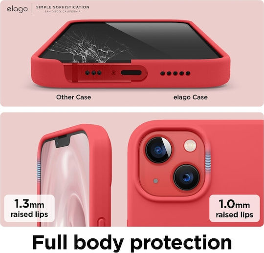 Elago Premium Back Cover Silicone Red (iPhone 13)