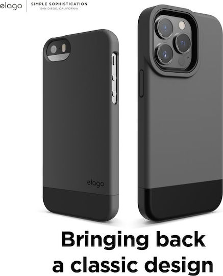 Elago Glide Back Cover Σιλικόνης 1.3mm Dark Gray/Black (iPhone 13 Pro)