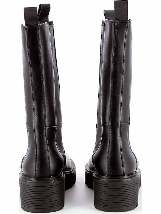 Beatles Nobesto Leather Women's Chelsea Boots with Medium Heel Black