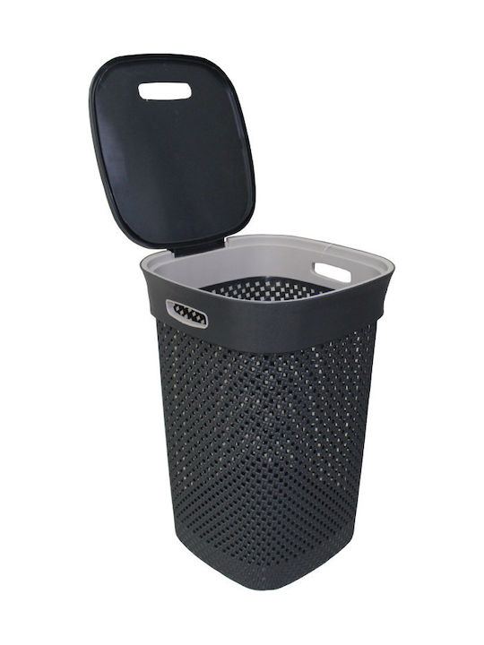 Plastmeccanica 234.451M097 Laundry Basket Plastic with Cap 39x39x54cm Black