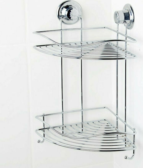 Tekno-Tel 455.DM253 Ъглов Стенен Рафт за баня Inox с 2 рафта 29.5x21x40см Сребриста Tekno-Tel 455.DM253 Ъглов Стенен Рафт за баня Inox с 2 рафта 29.5x21x40см Сребриста