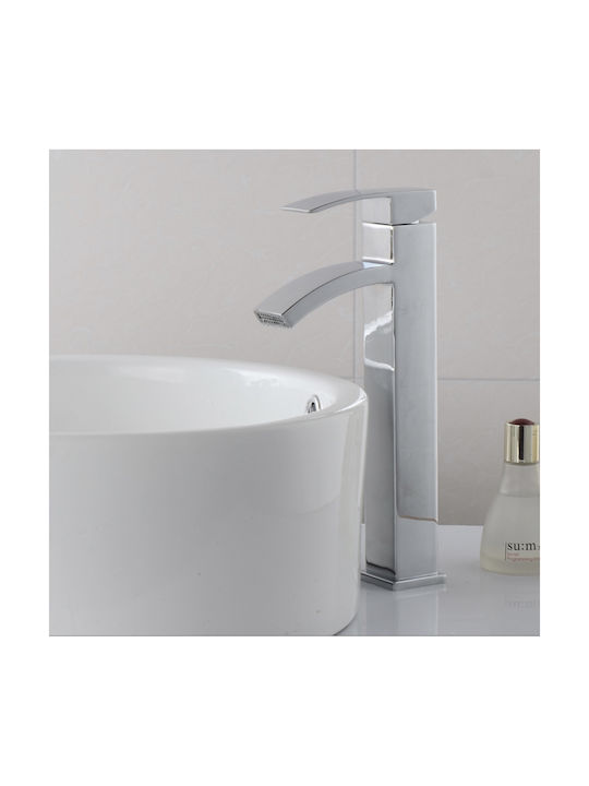 PO015 Mixing Tall Sink Faucet Silver