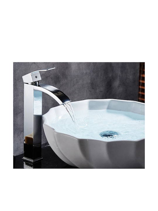 PO015 Mixing Tall Sink Faucet Silver