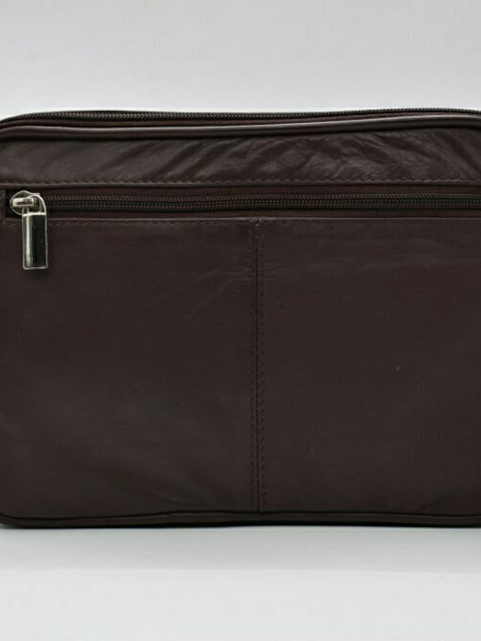 Leather Men's Handbag Dark Brown