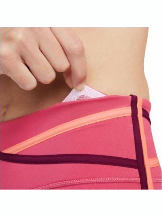 Dri-Fit Dri-fit One Training Γυναικείο Cropped Κολάν Ψηλόμεσο Φούξια
