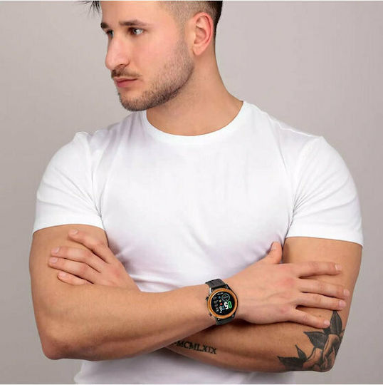 Sector S-02 46mm Smartwatch with Heart Rate Monitor (Black Silicone Strap)