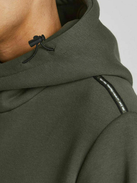 Jack & Jones Men's Sweatshirt with Hood and Pockets Khaki