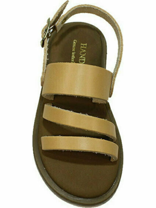 Leather anatomic children's sandal in natural color