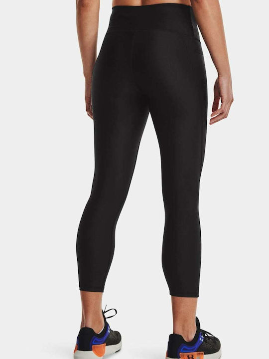 Heat Gear 7/8 Training Women's Cropped Leggings Firming Shiny & High Waist Black
