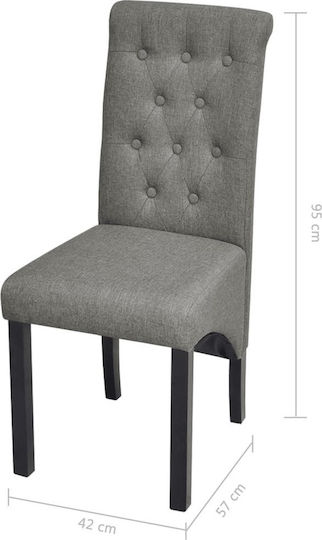 Dining Room Fabric Chair Light Gray 42x57x95cm 2pcs