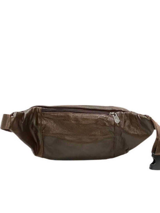 Men's Waist Bag made of Genuine Leather of Excellent Quality in Brown