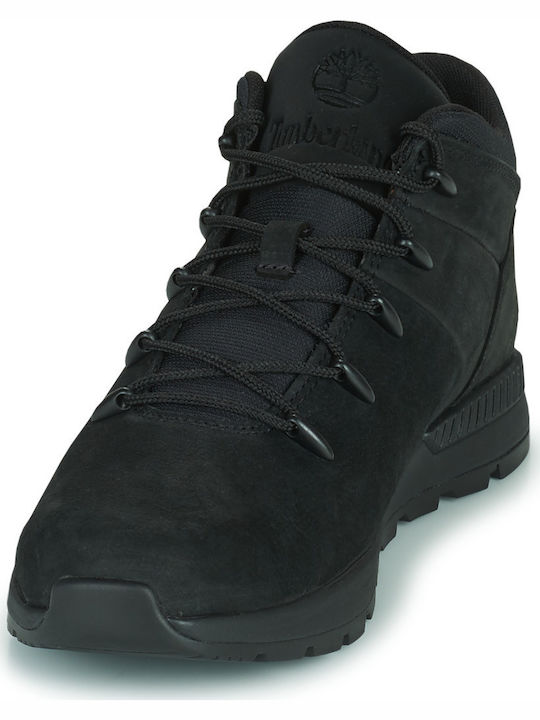 SPRINT TREKKER Suede Kids Boots with Laces Black