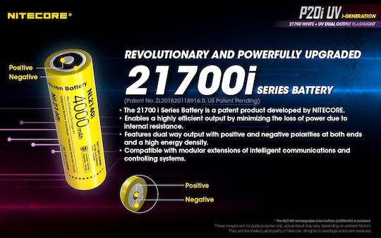 NiteCore LED UV IP68 с Максимална Яркост 1800лм Precise P20i Черен