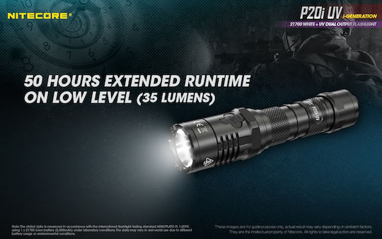 NiteCore LED UV IP68 с Максимална Яркост 1800лм Precise P20i Черен