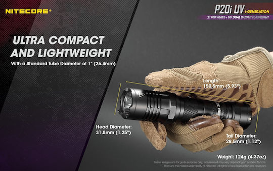 NiteCore LED UV IP68 с Максимална Яркост 1800лм Precise P20i Черен