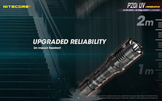 NiteCore LED UV IP68 с Максимална Яркост 1800лм Precise P20i Черен