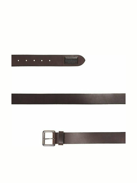 Badgeman Wide Men's Belt Leather Brown