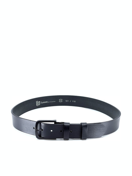 LGD101 Wide Men's Belt Leather Black L-101-A ΜΑΥΡΟ