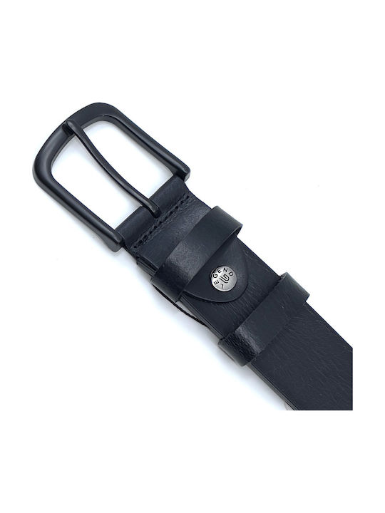 LGD101 Wide Men's Belt Leather Black L-101-A ΜΑΥΡΟ