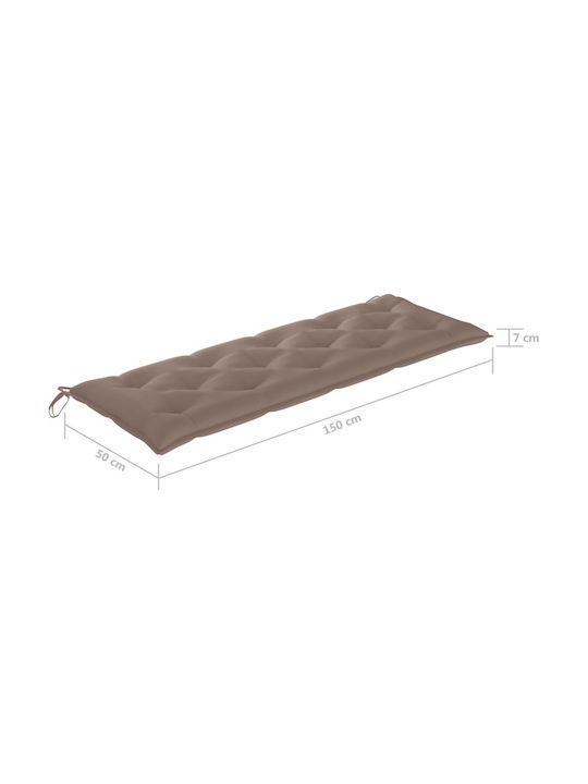 vidaXL Garden Swing Cushion with Backrest Taupe 150x50 cm