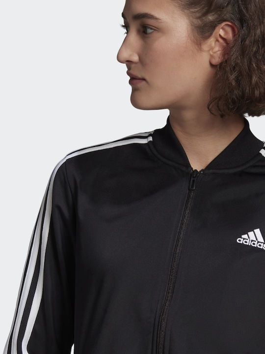 Essentials 3 Stripes Σετ Φόρμας Μαύρο