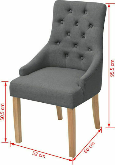 Stühle Speisesaal Dark Grey 4Stück 52x60x95.5cm