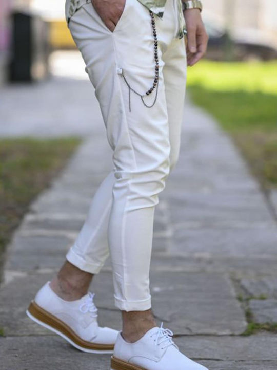 5148 Trousers Chino Elastic in Regular Fit White