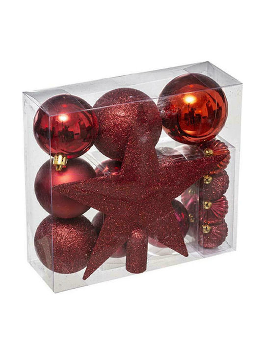 Hängendes Ornament Mix Schmuckstücke Rot Set 18Stück