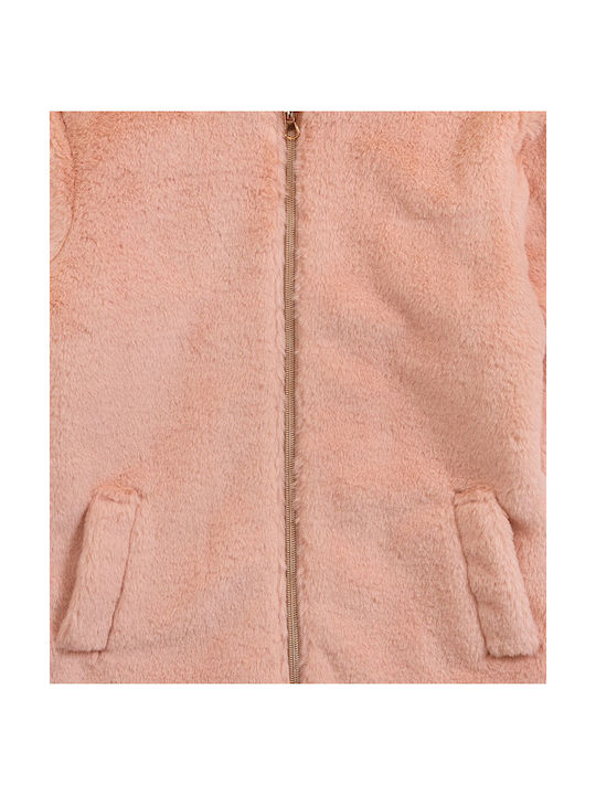 Funky Kinderjacke Kurz mit Kapuze Rosa