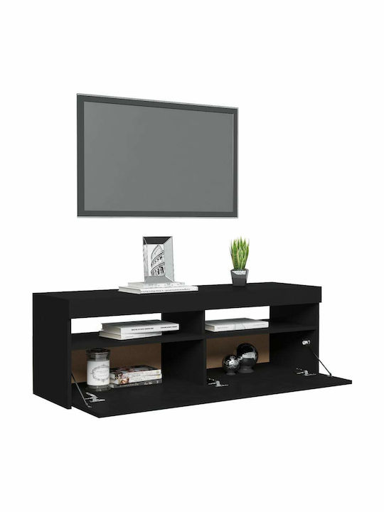 TV-Ständer mit LED-Beleuchtung Black Μ120xΠ35xΥ40cm