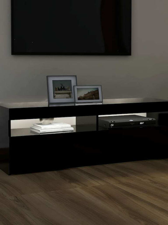 Suport TV cu Iluminare LED Negru L120xW35xH40cm