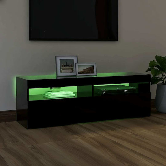 Suport TV cu Iluminare LED Negru L120xW35xH40cm