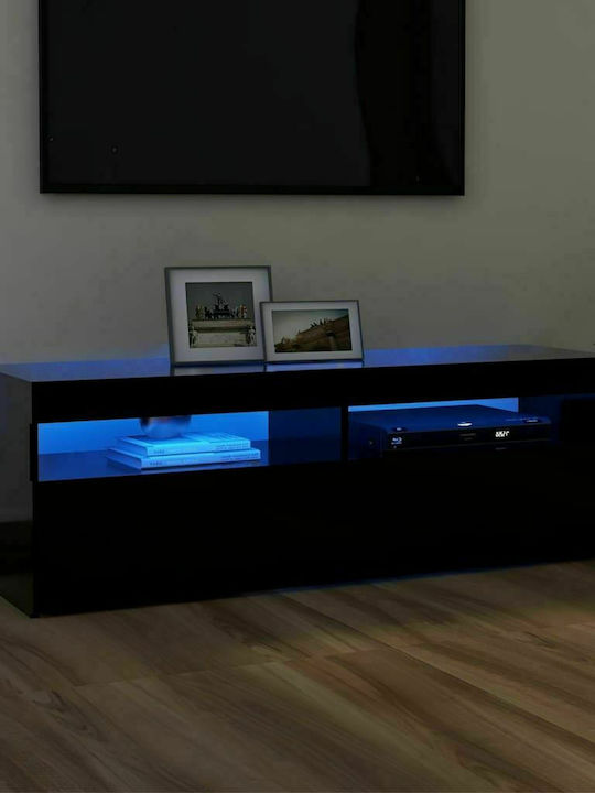 Suport TV cu Iluminare LED Negru L120xW35xH40cm