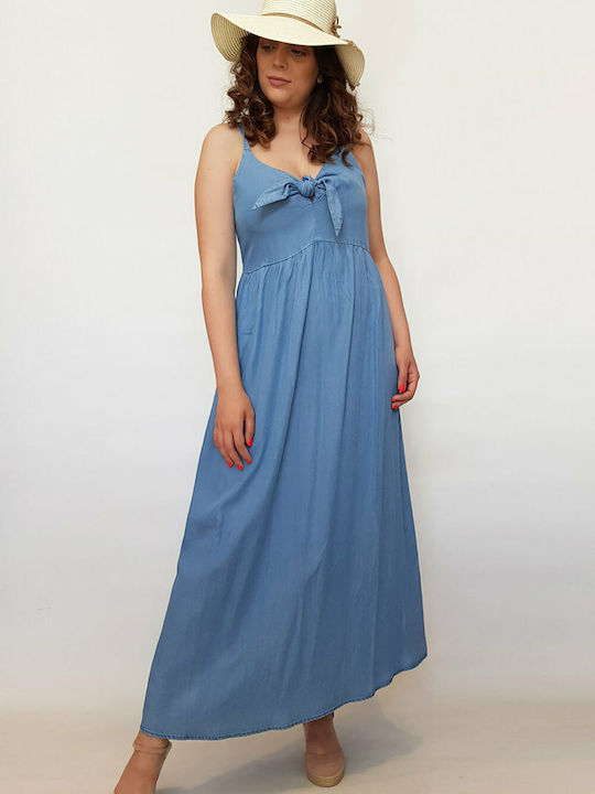 Losan 112-7011AL Summer Maxi Dress Denim