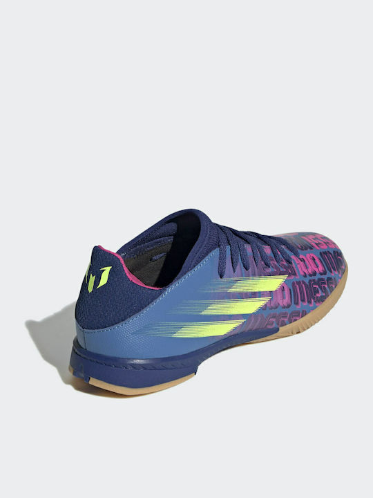Kids Soccer Cleats & Shoes X Speedflow Messi.3 Indoor Victory Blue Shock Pink Solar Yellow