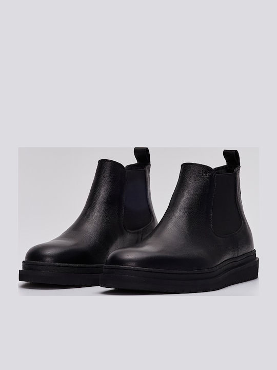 Δερμάτινα Chelsea Μποτάκια Black Matte