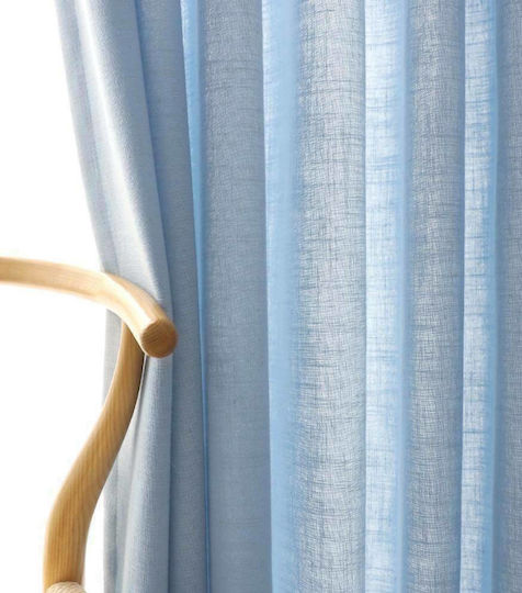 My Home Luxury Curtain with Pencil Pleat Line Blue 300x280cm