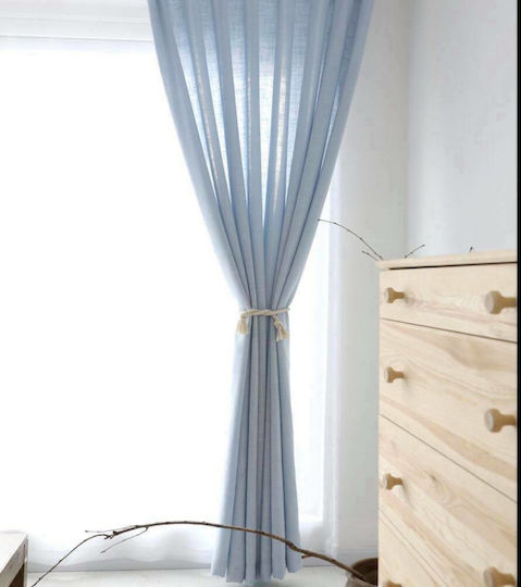 My Home Luxury Curtain with Pencil Pleat Line Blue 300x280cm
