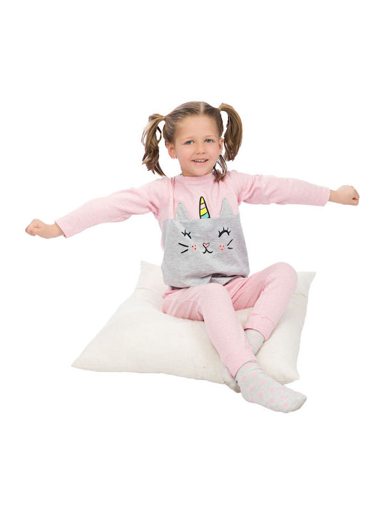 Energiers Kids Pyjamas Winter Cotton Pink